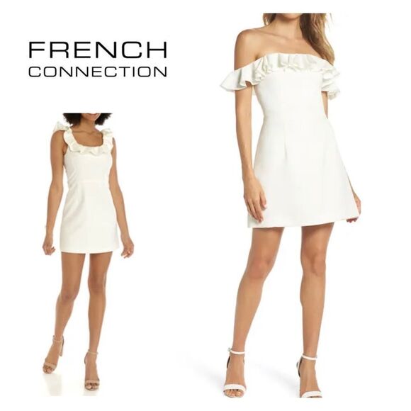 French Connection Dresses & Skirts - French Connection whisper light ivory dress. 4.